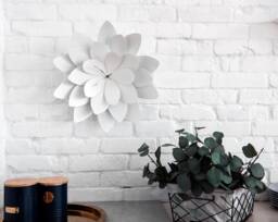 Lotus Flower Wall Clock, Modern Metal Art, Farmhouse Decor - thumbnail 1