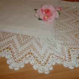 Crochet Lace For Border With Zig Zag Filet Processing-White Cotton Border-cm.50xcm.12-On Reservation - thumbnail 3