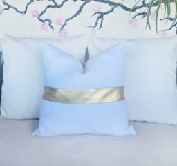 Gold Faux Leather Color Block Pillow Cover - Modern Home Decor