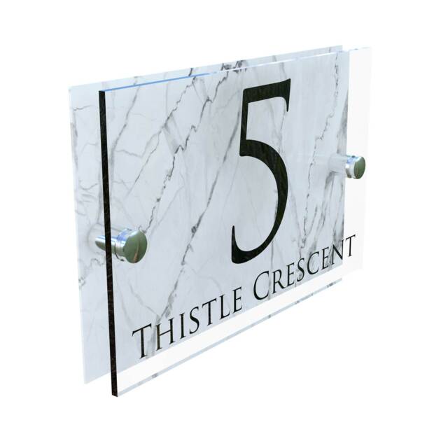 Contemporary House Sign Modern Door Number Acrylic Address Plaque - image 1