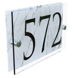 Contemporary House Sign Modern Door Number Acrylic Address Plaque - thumbnail 3