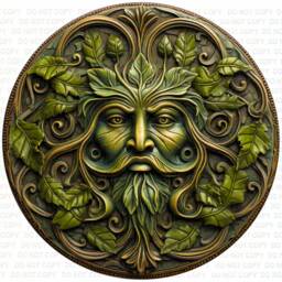 Green Man Flat Metal Sign, Nature Lover's Wall Art D??cor, Garden Guardian, Bronze Garden Sign, Flat Sign, Gargoyle Sign - thumbnail 2