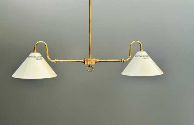 Brass Sputnik Chandelier - Mid Century Modern Pendant Light Kitchen Island Fixture - image 1