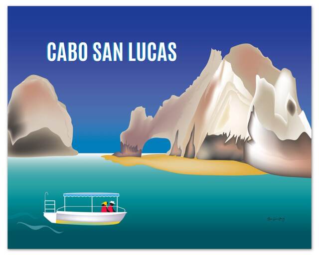 Cabo San Lucas Print, Lover's Beach Cabo, Mexico Art Horizontal Travel Wall Art, Honeymoon Vacation - Style E8-O-Cab - image 1