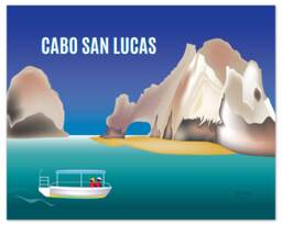 Cabo San Lucas Print, Lover's Beach Cabo, Mexico Art Horizontal Travel Wall Art, Honeymoon Vacation - Style E8-O-Cab - thumbnail 1
