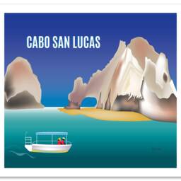 Cabo San Lucas Print, Lover's Beach Cabo, Mexico Art Horizontal Travel Wall Art, Honeymoon Vacation - Style E8-O-Cab - thumbnail 3