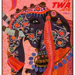 Reprint Of A Vintage Twa Airline Travel Poster To India - thumbnail 3