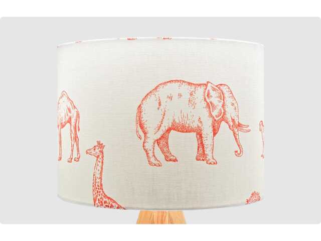 Cream Orange Animals Lampshade, Table/Floor Lamp, Ceiling Pendant Small Medium Large 15cm 20cm 25cm 30cm 35cm 40cm Fabric Drum Light Shade - image 1