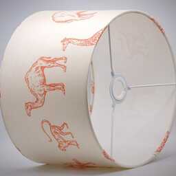 Cream Orange Animals Lampshade, Table/Floor Lamp, Ceiling Pendant Small Medium Large 15cm 20cm 25cm 30cm 35cm 40cm Fabric Drum Light Shade - thumbnail 3