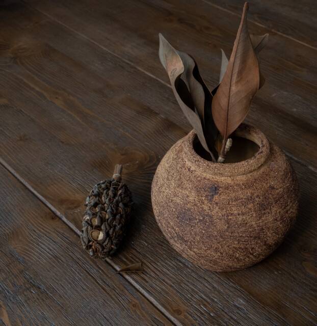 Handmade Ceramic Vase Textured Sand Beige Stoneware Decor - image 1