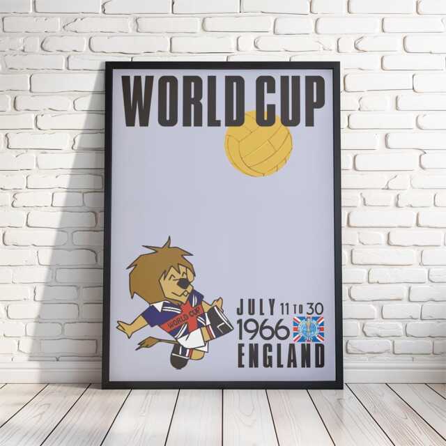 1966 World Cup England Football Poster Vintage Soccer Print - 4 Sizes Fast Shipping - image 1