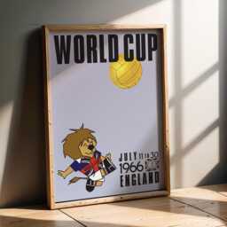 1966 World Cup England Football Poster Vintage Soccer Print - 4 Sizes Fast Shipping - thumbnail 3