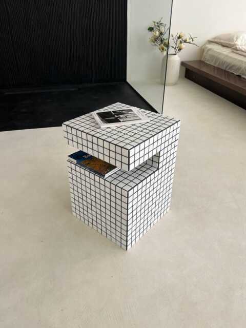 Tiled Side Table. Bedside Table For Books. Coffee Home Decor - image 1