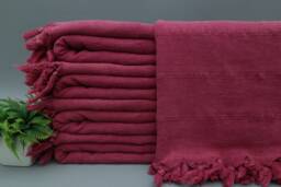 Turkish Blanket-stonewashed Blanket-''70x91''throw Blankets-Dark Pink Blanket-Bed Throws Double-Traditional Blanket-(Dbll, Zs, Pk - thumbnail 1