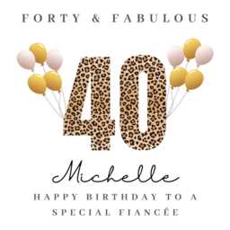 Personalised Fianc??e 40Th Birthday Candle Gift Hamper Card Cards W - thumbnail 4