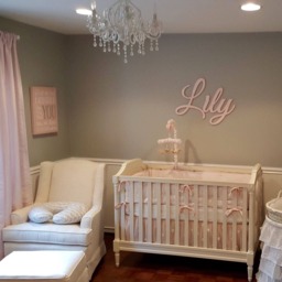Baby Girl Nursery Letters Wall Wooden For Decor Name Sign Kids Room Glittered - thumbnail 3