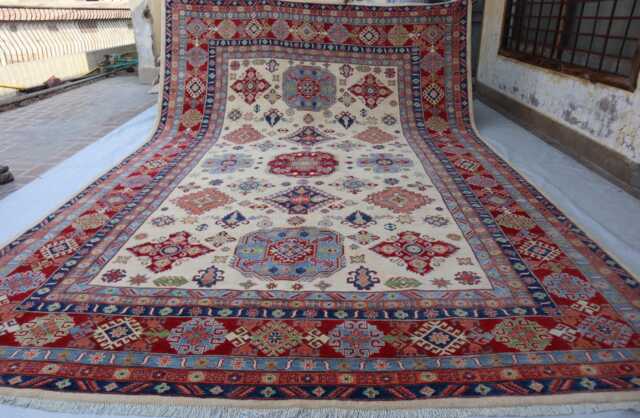 10x14 Ft Afghan Brand New Kazak Area Rug, Farmhouse Luxury Handmade Medallion Wool Bedroom Livingroom Office Decor Rug - image 1