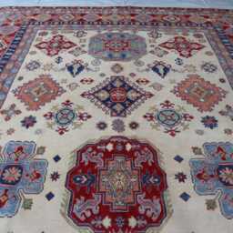 10x14 Ft Afghan Brand New Kazak Area Rug, Farmhouse Luxury Handmade Medallion Wool Bedroom Livingroom Office Decor Rug - thumbnail 3
