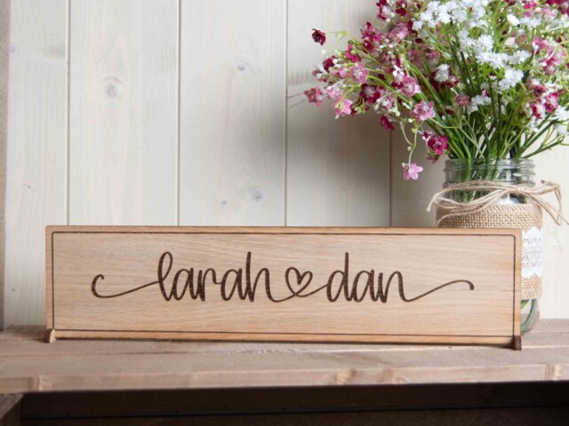 Personalised Wooden Couples Names Sign, Engagement Gift, Wedding Valentine's 1st Home Anniversary Christmas Gift - image 1