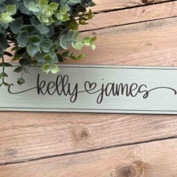 Personalised Wooden Couples Names Sign, Engagement Gift, Wedding Valentine's 1st Home Anniversary Christmas Gift - thumbnail 2