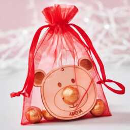 Personalized Bear Christmas Ornament - Chocolate Noses, Wooden Decoration - thumbnail 2