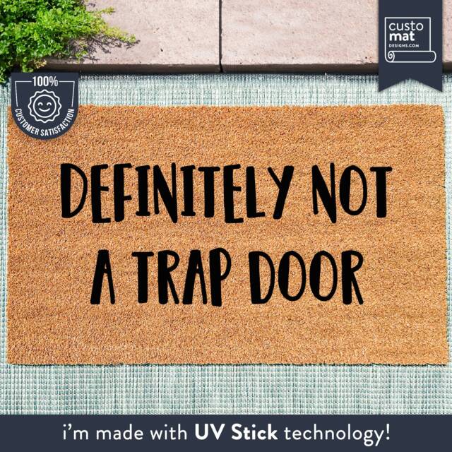 Definitely Not A Trap Door Coir Doormat - New Home Gift Funny Housewarming - image 1