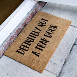 Definitely Not A Trap Door Coir Doormat - New Home Gift Funny Housewarming - thumbnail 2