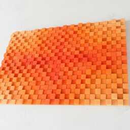Burnt Orange 3D Wood Wall Art Modern Rustic Sculpture - thumbnail 3