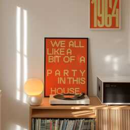 We All Like A Bit Of Party Print - Typographic Poster Wall Art Aesthetic Trendy Rave Music Funky House Artwork - thumbnail 2