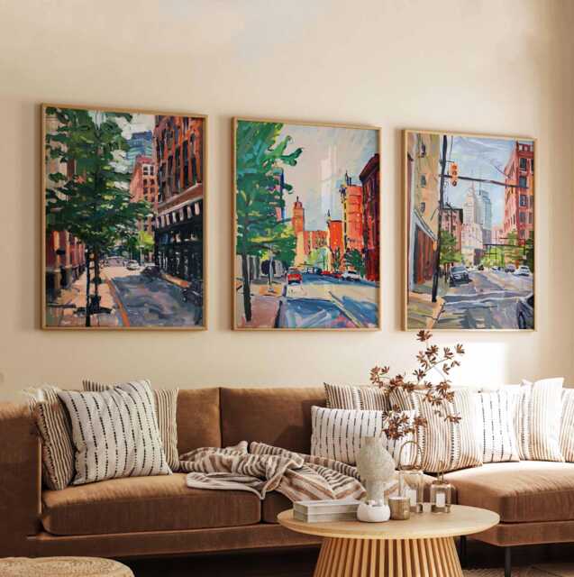 Set Of 3 Chicago Illinois Posters, Travel Posters Set, Prints, Wall Art, City Decor, Skyline Print - image 1