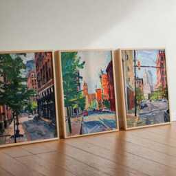 Set Of 3 Chicago Illinois Posters, Travel Posters Set, Prints, Wall Art, City Decor, Skyline Print - thumbnail 2