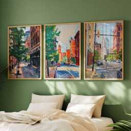 Set Of 3 Chicago Illinois Posters, Travel Posters Set, Prints, Wall Art, City Decor, Skyline Print - thumbnail 3