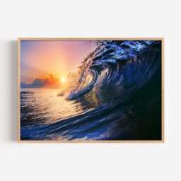 Ocean Wave Print - Beach Photography Wall Art Sunset Seaside Decor - thumbnail 2