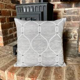 803. Handmade Roscoe Amethyst Jacquard Cushion Cover. Various Sizes - thumbnail 1