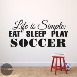Life Is Simple Eat Sleep Play Soccer Football Vinyl Wall Decal Sticker Art Home Decor Sports - thumbnail 3