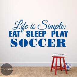 Life Is Simple Eat Sleep Play Soccer Football Vinyl Wall Decal Sticker Art Home Decor Sports - thumbnail 2