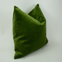 Moss Green Velvet Pillow, Heavy Cotton Cushion, Luxe Home Decor - thumbnail 3
