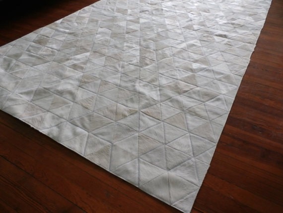 Cowhide Patchwork Rug Raw Leather Argentina - Cowhide Rugs Free Shipping Mix Of Whites & Creams, 5' X 7' - image 1
