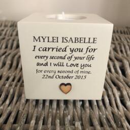 Personalised Bereavement Candle in Memory Of A Baby Loss Child. Miscarriage Still Birth. Born Sympathy - thumbnail 3