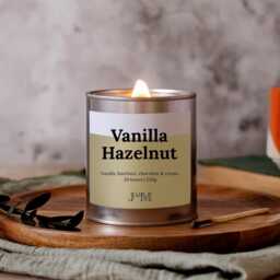 Vanilla Hazelnut Candle. Crackle Wick Scented Wood - thumbnail 1