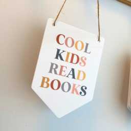 Cool Kids Read Books Sign - Acrylic Pennant, Reading Corner Decor - thumbnail 1