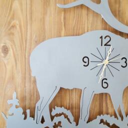 Elk Clock. Metal Wall Art. Decor. Wildlife Home Industrial Metal. Clock - thumbnail 2