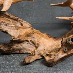 Hand Carved Wooden Dolphin Statue Tropical Home Decor, 11 - thumbnail 4