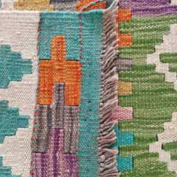 Kilim Runner Multicolour, Handmade Artisan Afghan Turkish Persian Qashqai Navajo Bohemian Natural Wool Flatweave Rug 206x69 cm - thumbnail 3