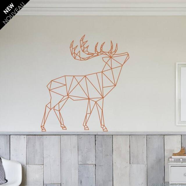 Geometric Deer Wall Decal Polygonal Design - image 1