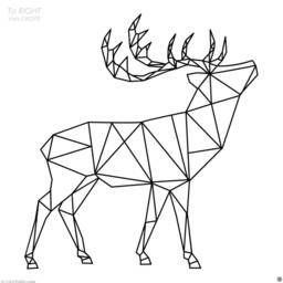 Geometric Deer Wall Decal Polygonal Design - thumbnail 2