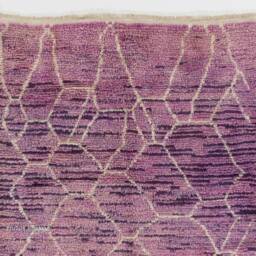 Hand Knotted Purple Berber Rug Moroccan Atlas Design - thumbnail 3
