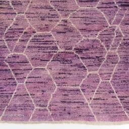 Hand Knotted Purple Berber Rug Moroccan Atlas Design - thumbnail 2
