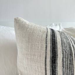 Hmong Striped Hemp Pillow Cover Handwoven Rustic Cushion - 16 X 26 - thumbnail 3