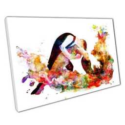 Elegant Watercolor Ballet Dancer Canvas Print - Ready To Hang Wall Art For Home & Office Decor - thumbnail 1